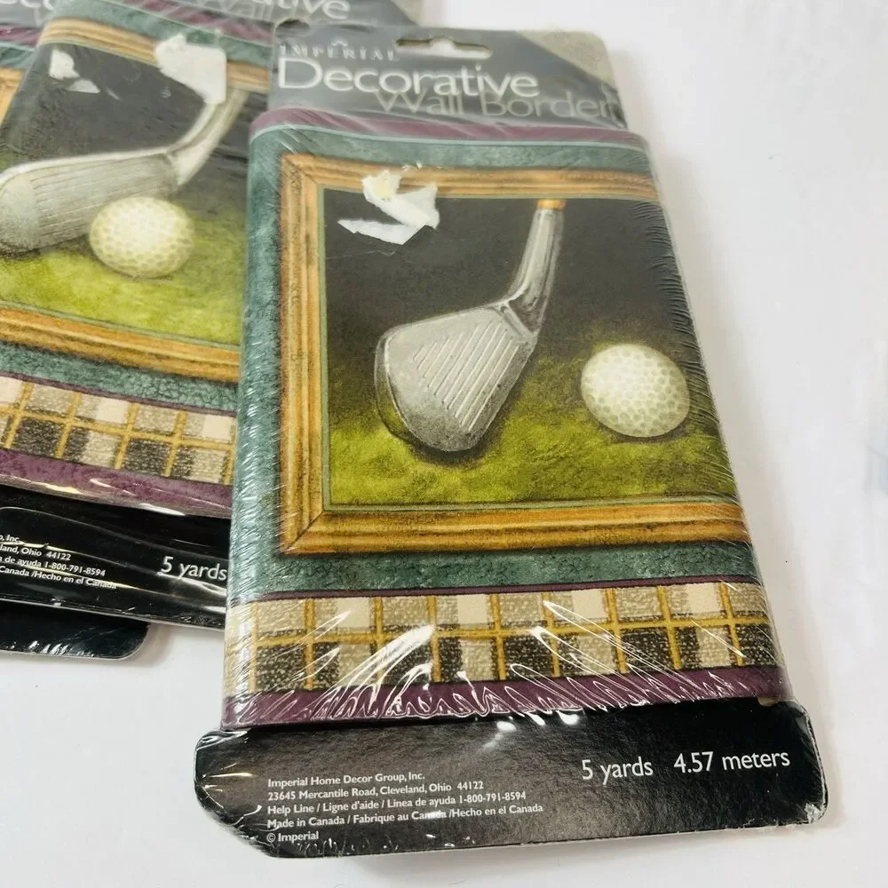 Vintage Imperial Golf Clubs Wallpaper Border Lot of 5 Packages 25 Yards Total